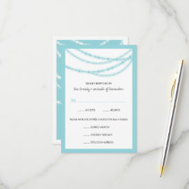 Aqua Blue Stilvolle Funkellichter Hochzeit RSVP Karte
