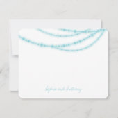 Aqua Blue Stilvolle Sparkling Lights Foto Wedding Dankeskarte (Vorderseite)