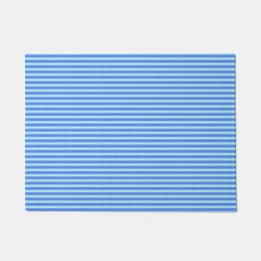 Aqua Blue Strick Crochet Strip Texturmuster Fußmatte (Vorderseite)