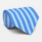 Aqua Blue Strick Crochet Strip Texturmuster Krawatte (Gerollt)
