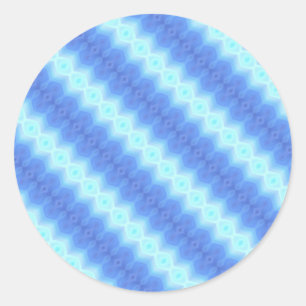 Aqua Blue Strick Crochet Strip Texturmuster Runder Aufkleber