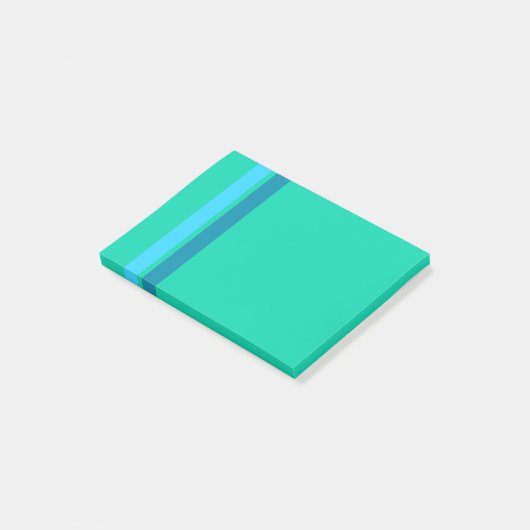 Aqua Blue Stripes Post-it® Notes Post-it Klebezettel (angewinkelt)
