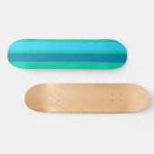 Aqua Blue Stripes Skateboard (Horizontal)