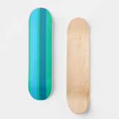 Aqua Blue Stripes Skateboard (Vorderseite)