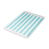 Aqua Blue Striping Bath Mat - Moderne, horizontale Badematte (Schrägansicht)