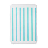 Aqua Blue Striping Bath Mat - Moderne, horizontale Badematte (Vorderseite Vertikal)