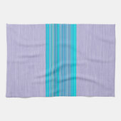 Aqua Blue Striping Muster auf Silbergrau Geschirrtuch (Horizontal)