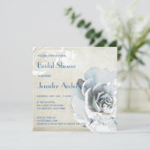 Aqua Blue Succulent Modern Chic Brautparty Einladung (Stehend Vorderseite)