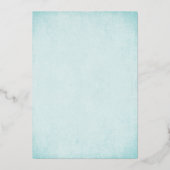 Aqua Blue Sweet 16 Gold Confetti Foil Einladung (Rückseite)