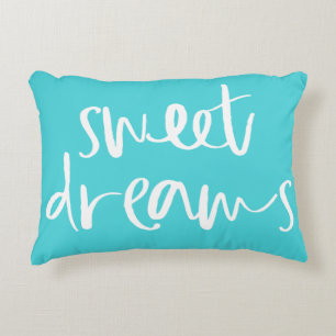 Aqua Blue Sweet Dreams Handschrift Kissen