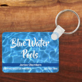 Aqua Blue Swimming Pool Cleaning Service Schlüsselanhänger (Vorderseite)