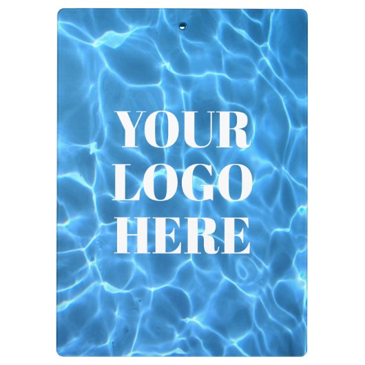 Aqua Blue Swimming Pool Photo for Your Logo Klemmbrett (Rückseite)