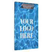 Aqua Blue Swimming Pool Photo for Your Logo Klemmbrett (Rechts)