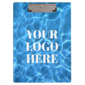Aqua Blue Swimming Pool Photo for Your Logo Klemmbrett (Vorderseite)
