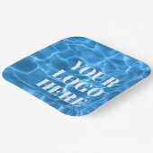 Aqua Blue Swimming Pool Photo for Your Logo Pappteller (Gewinkelt)