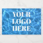 Aqua Blue Swimming Pool Photo for Your Logo Schaumweinetikett (Einzelnes Label)