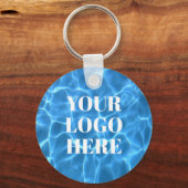 Aqua Blue Swimming Pool Photo for Your Logo Schlüsselanhänger (Vorderseite)