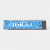 Aqua Blue Swimming Pool Photo Schreibtischnamensplakette (Vorderseite )