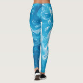 Aqua Blue Swimming Pool Wassermuster Leggings (Rückseite)