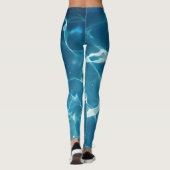 Aqua Blue Swimming Pool Wassermuster Leggings (Rückseite)