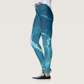 Aqua Blue Swimming Pool Wassermuster Leggings (Links)