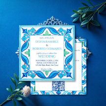 Aqua Blue Talavera Fliesen alle in einer Hochzeit