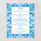 Aqua Blue Talavera Fliesen Hochzeitsmenü (Rückseite)