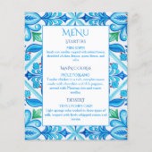 Aqua Blue Talavera Fliesen Hochzeitsmenü (Vorderseite)