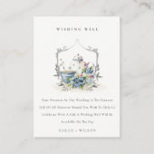 Aqua Blue Teapot Cup Hochzeit wünschend gut Begleitkarte (Vorderseite)