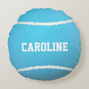 Aqua Blue Tennis Ball Design Rundkissen Rundes Kissen