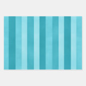 Aqua Blue Textured Stripes Muster Geschenkpapier Set (Vorderseite 2)