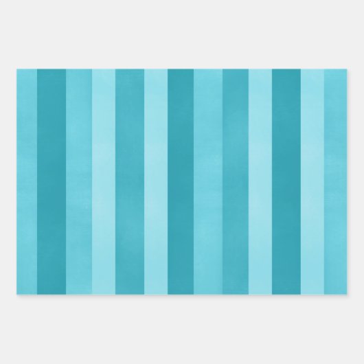 Aqua Blue Textured Stripes Muster Geschenkpapier Set (Vorderseite 2)