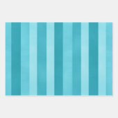 Aqua Blue Textured Stripes Muster Geschenkpapier Set (Vorderseite)