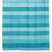 Aqua Blue Textured Stripes Muster Moderne Duschvorhang (Vorderseite)
