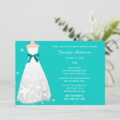 Aqua Blue Theme Brautparty Einladung (Stehend Vorderseite)