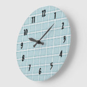 Aqua Blue Tile Pattern Große Wanduhr (Winkel)