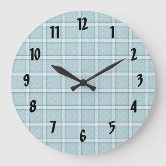 Aqua Blue Tile Pattern Große Wanduhr (Vorderseite)