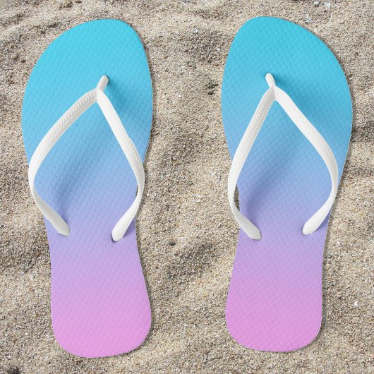 Aqua Blue to Pink Gradient Badesandalen