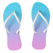 Aqua Blue to Pink Gradient Badesandalen (Fußbett)