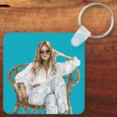 Aqua Blue Traum Sizilien Schlüsselanhänger (Rückseite)