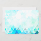Aqua Blue Triangle Wasserfarben Babydusche Einladung (Rückseite)