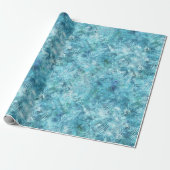 Aqua Blue Tropical Blätter Geschenkpapier (Ungerollt)
