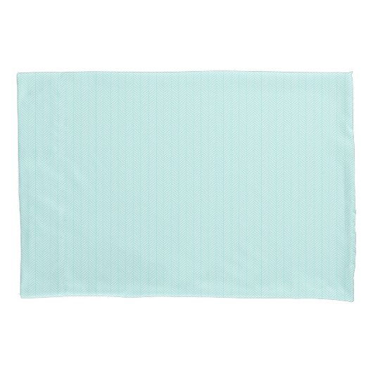 Aqua Blue Türkis Aquamarin Weiß Zickzack Kissenbezug (Vorderseite)