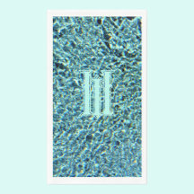 Aqua Blue Turquoise mit Monogramm