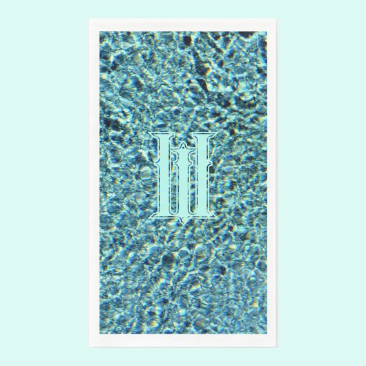 Aqua Blue Turquoise mit Monogramm Serviette