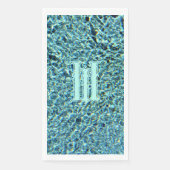 Aqua Blue Turquoise mit Monogramm Serviette (Vorderseite)