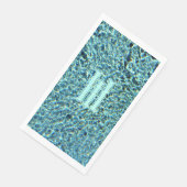 Aqua Blue Turquoise mit Monogramm Serviette (Ecke)