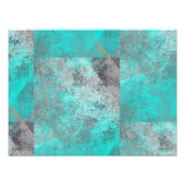 Aqua Blue Turquoise und Gray Modern gestört Fotodruck (Vorne)
