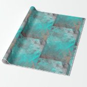 Aqua Blue Turquoise und Gray Modern gestört Geschenkpapier (Ungerollt)