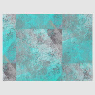 Aqua Blue Turquoise und Gray Modern gestört Seidenpapier